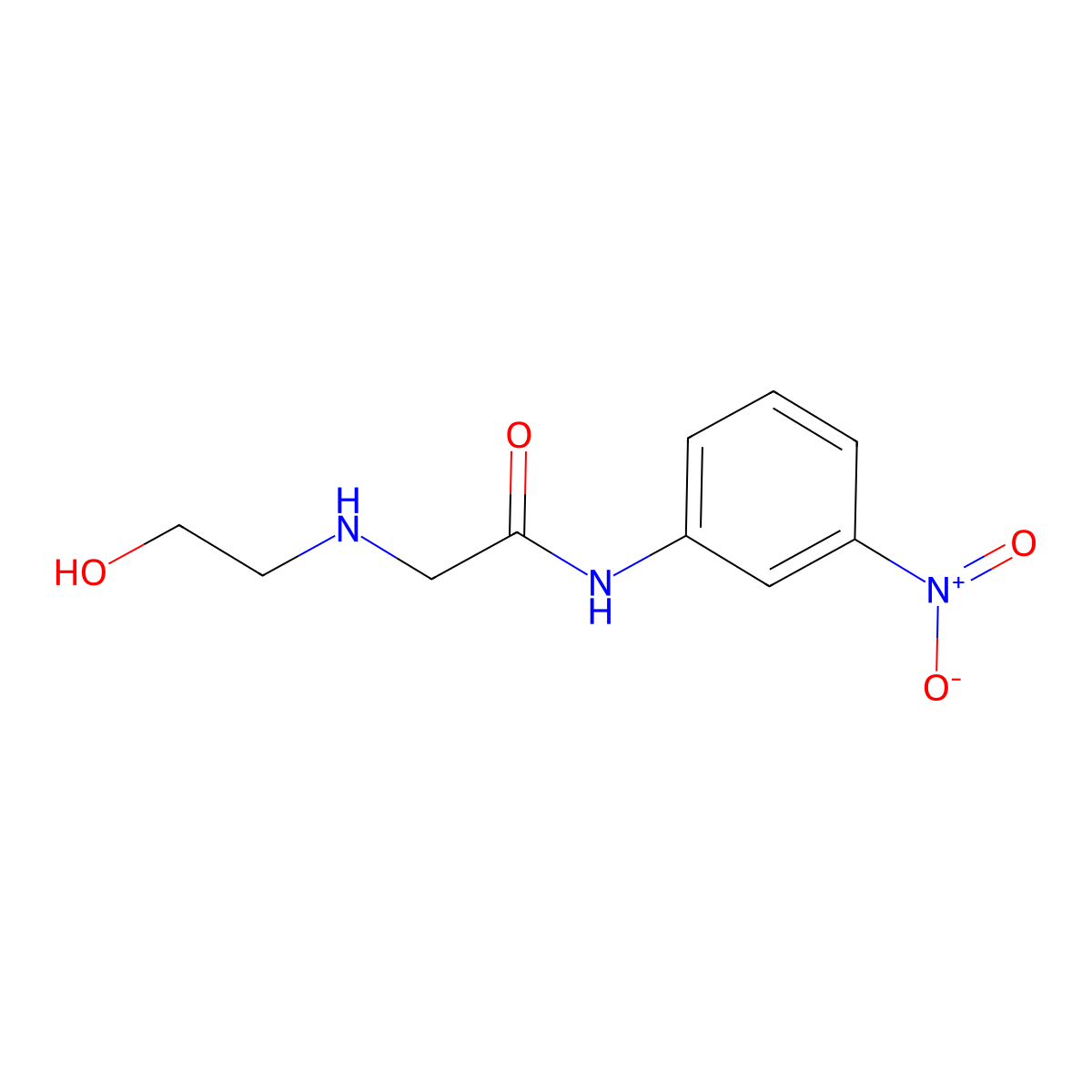 2-[(2-hydroxyethyl)amino]-N-(3-nitrophenyl)acetamide molecular structure, CAS 215649-78-8