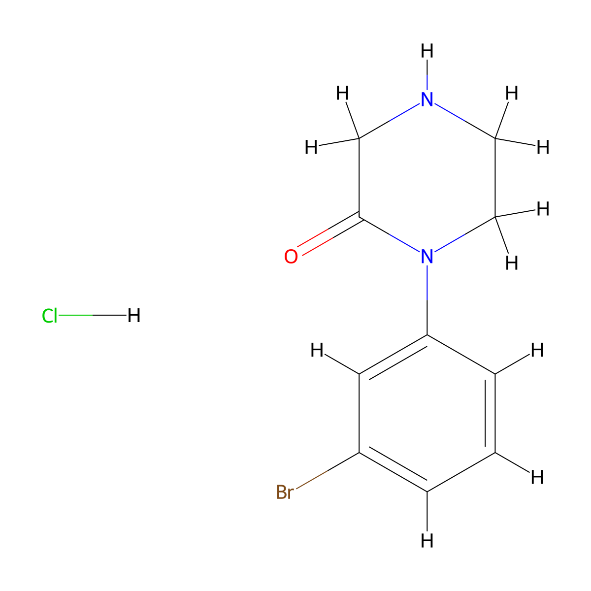 1-(3-Bromophenyl)piperazin-2-one hydrochloride molecular structure, CAS 215649-81-3