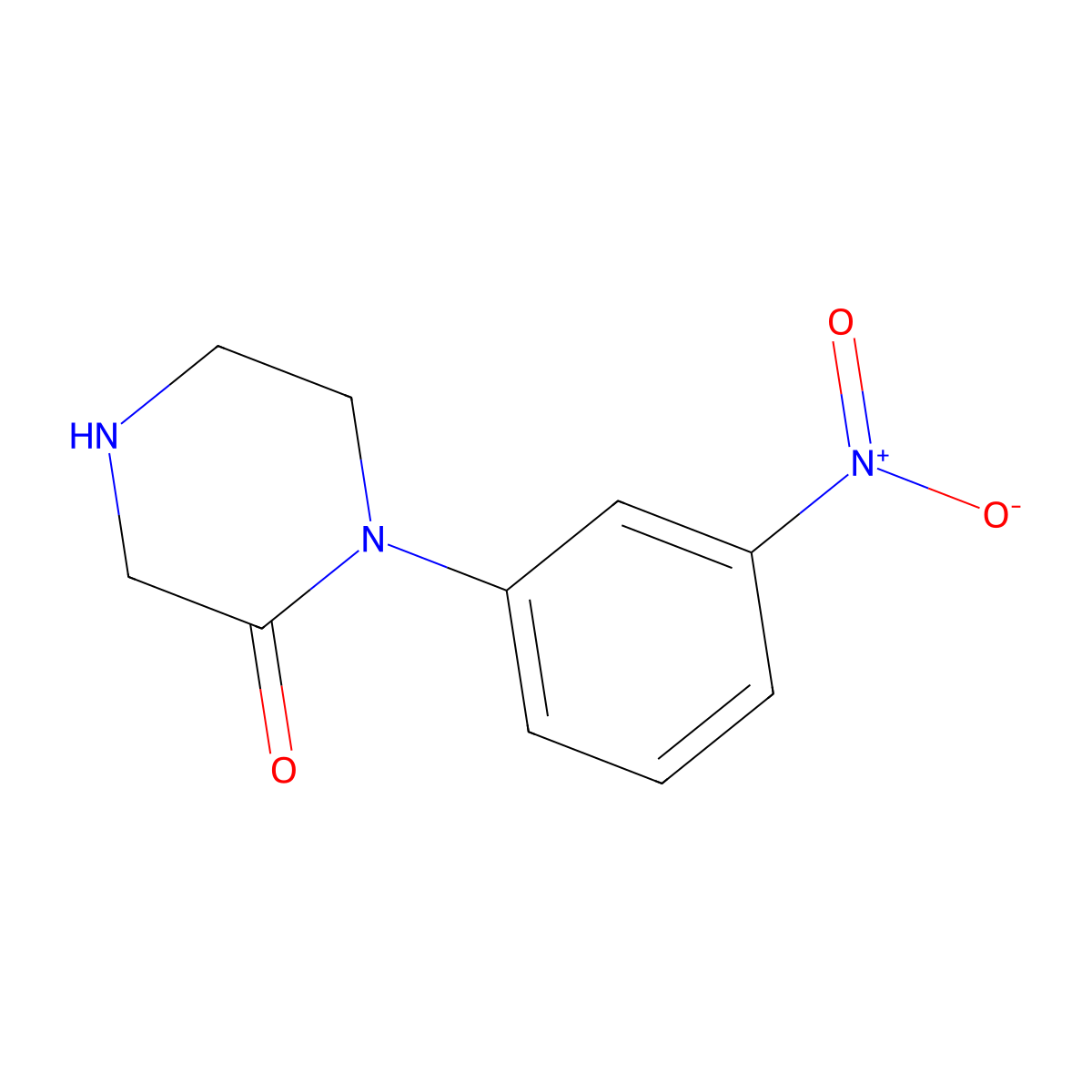 1-(3-Nitrophenyl)piperazin-2-one molecular structure, CAS 215649-84-6