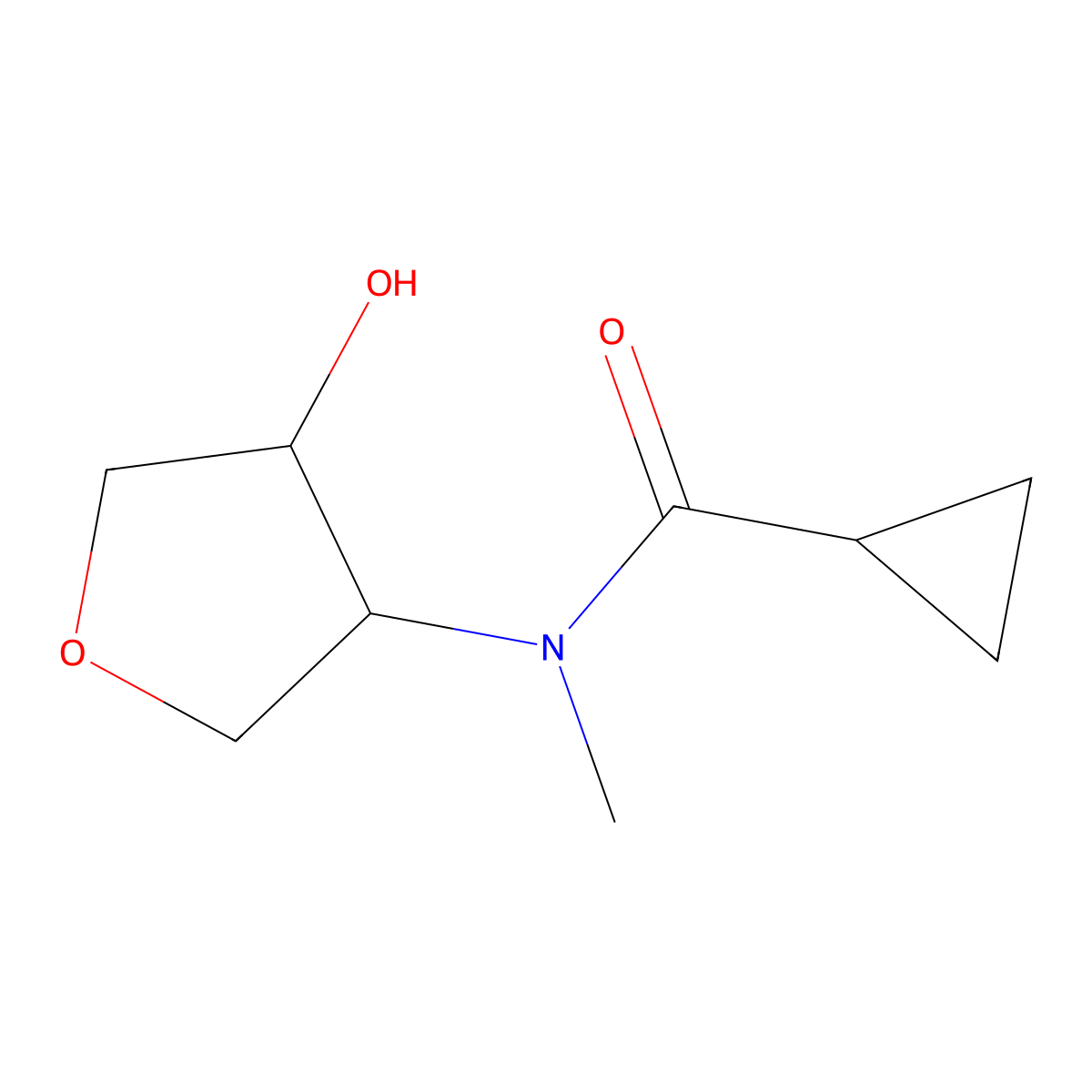 N-(4-Hydroxyoxolan-3-yl)-N-methylcyclopropanecarboxamide molecular structure, CAS 2156529-54-1