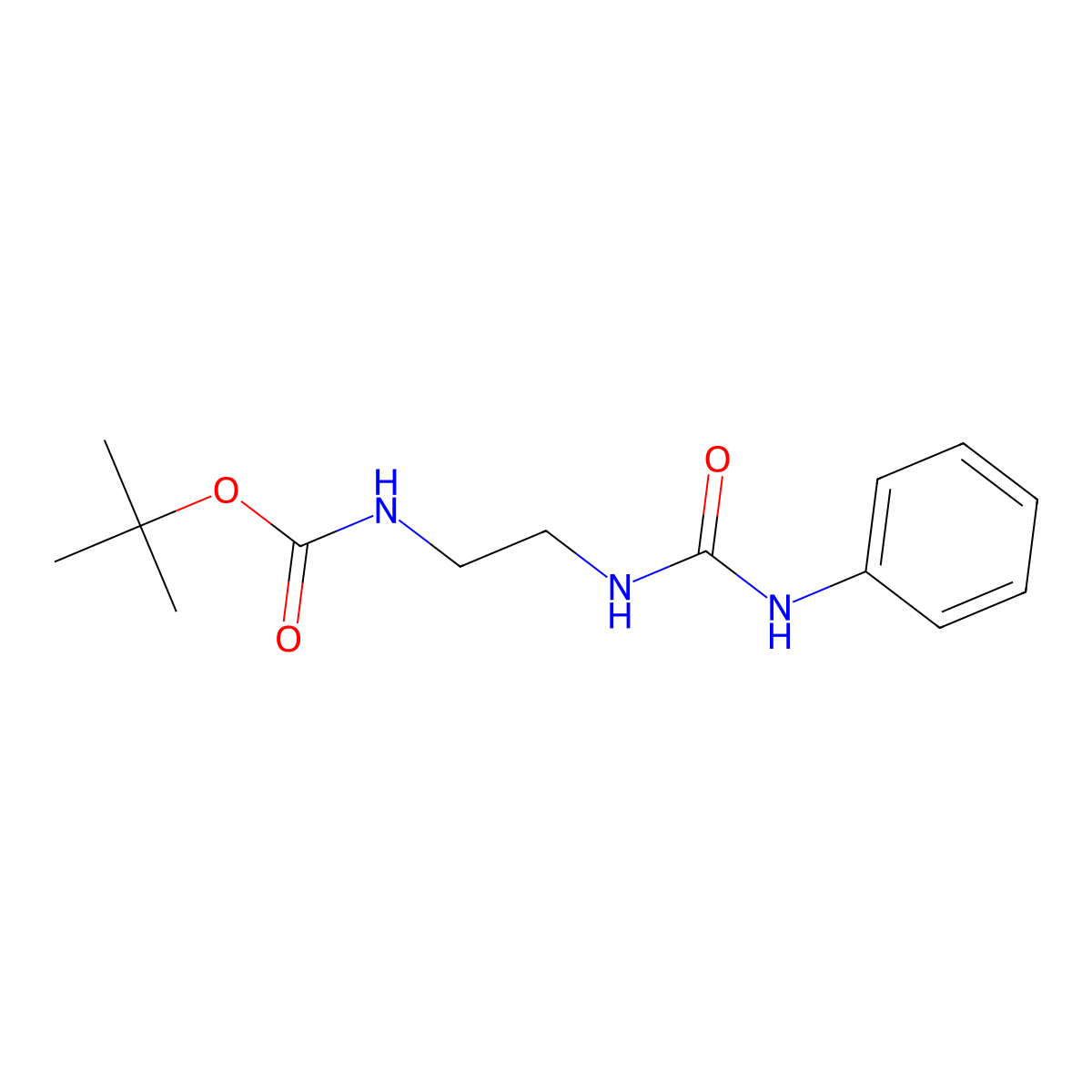 Tert-butyl 2-(3-phenylureido)ethylcarbamate molecular structure, CAS 215654-49-2
