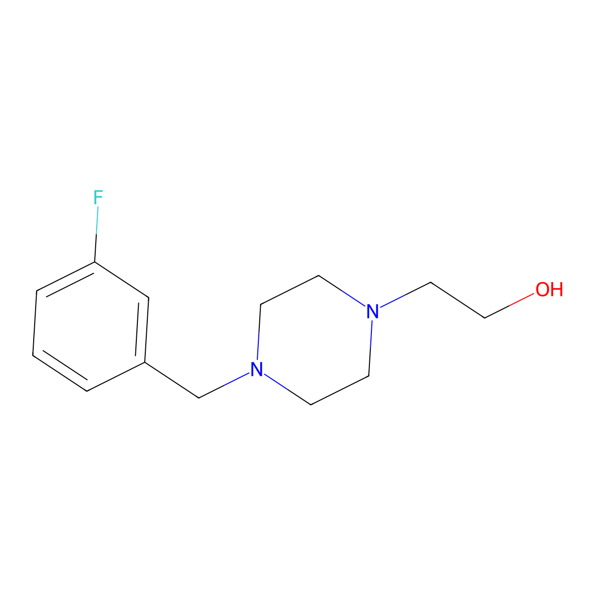 2-[4-(3-Fluorobenzyl)piperazino]ethan-1-ol molecular structure, CAS 215654-92-5