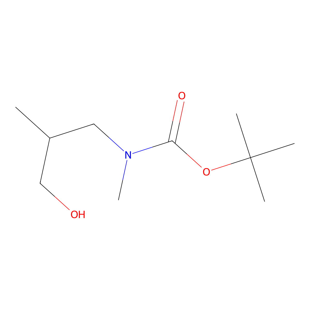 tert-butyl N-(3-hydroxy-2-methylpropyl)-N-methylcarbamate molecular structure, CAS 2156548-34-2