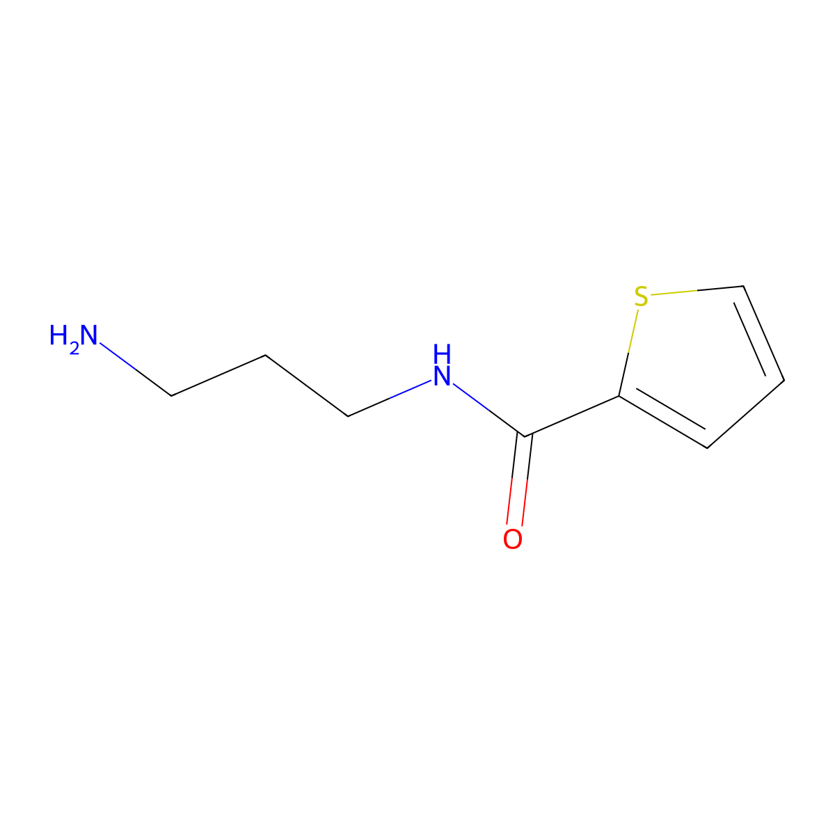 N-(3-aminopropyl)thiophene-2-carboxamide molecular structure, CAS 215655-16-6