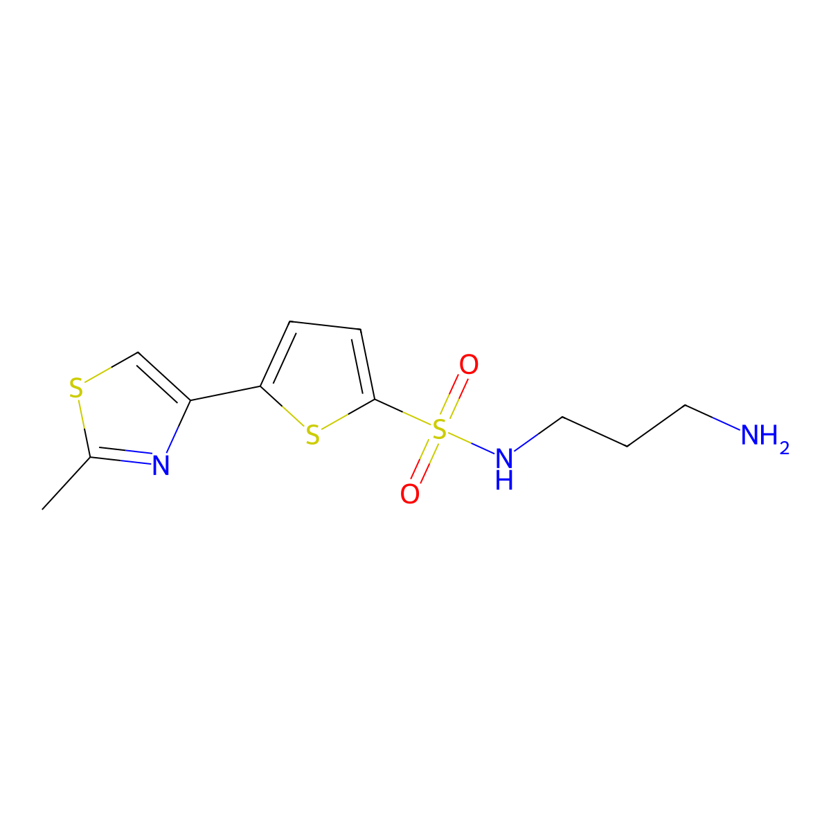 N-(3-aminopropyl)-5-(2-methylthiazol-4-yl)thiophene-2-sulfonamide molecular structure, CAS 215655-18-8