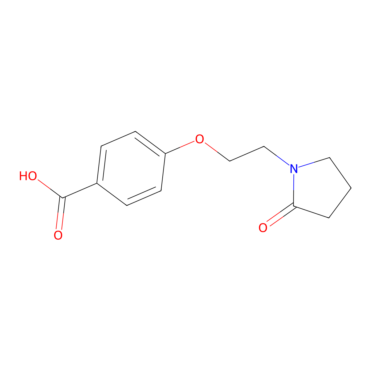 4-[2-(2-Oxopyrrolidin-1-yl)ethoxy]benzoic acid molecular structure, CAS 215656-70-5