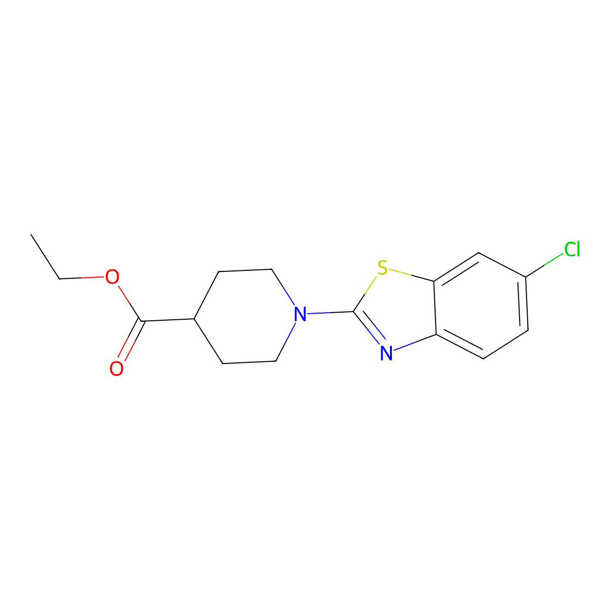 Ethyl 1-(6-chloro-1,3-benzothiazol-2-yl)piperidine-4-carboxylate molecular structure, CAS 215657-91-3
