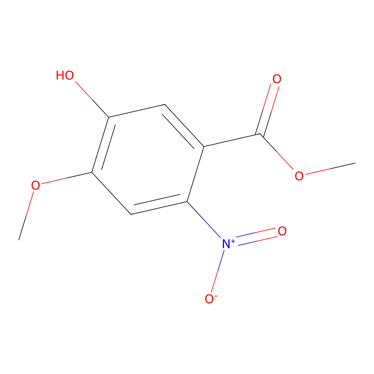 Methyl 5-hydroxy-4-methoxy-2-nitrobenzoate molecular structure, CAS 215659-03-3