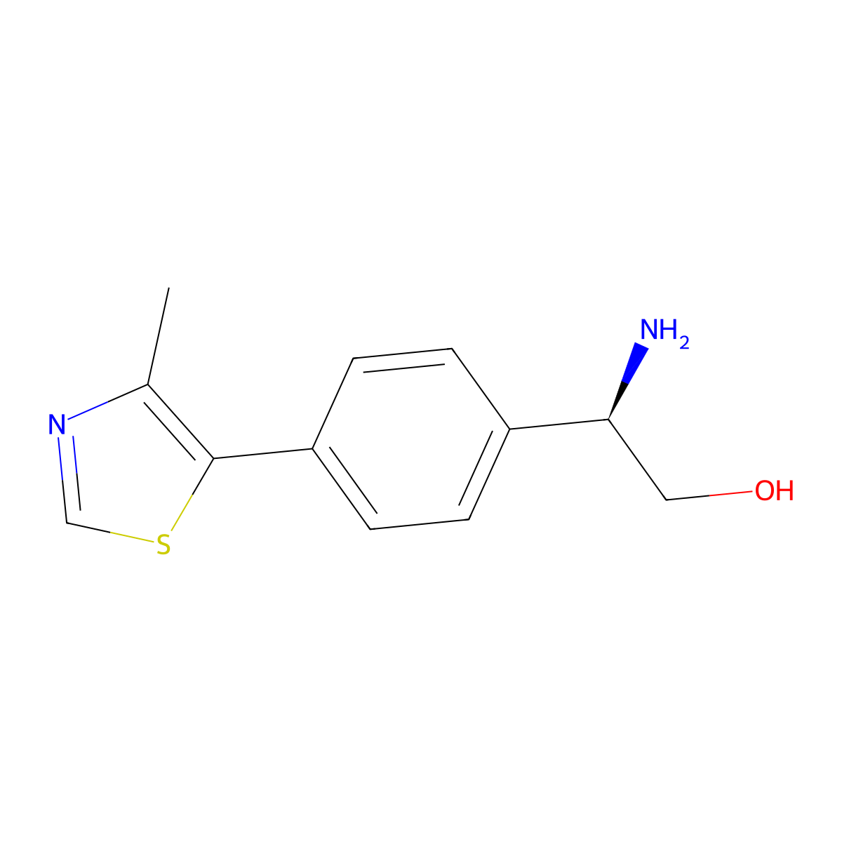 (R)-2-Amino-2-(4-(4-methylthiazol-5-yl)phenyl)ethan-1-ol molecular structure, CAS 2156591-04-5