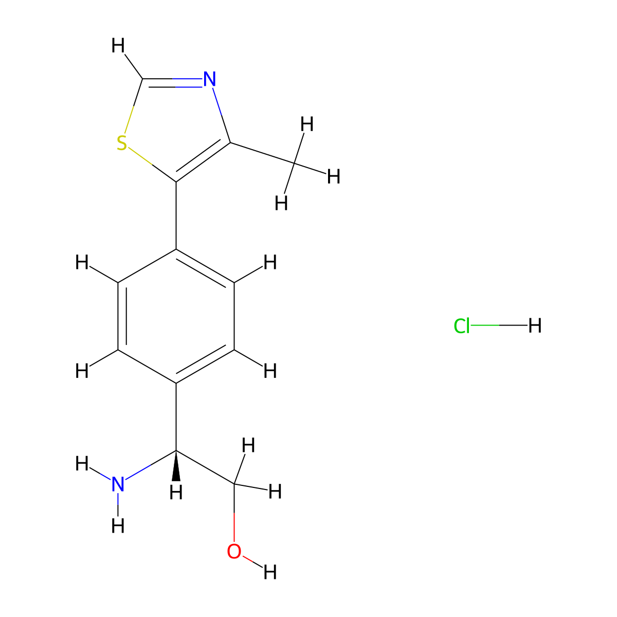 (2R)-2-Amino-2-[4-(4-methylthiazol-5-YL)phenyl]ethanol hydrochloride molecular structure, CAS 2156591-05-6