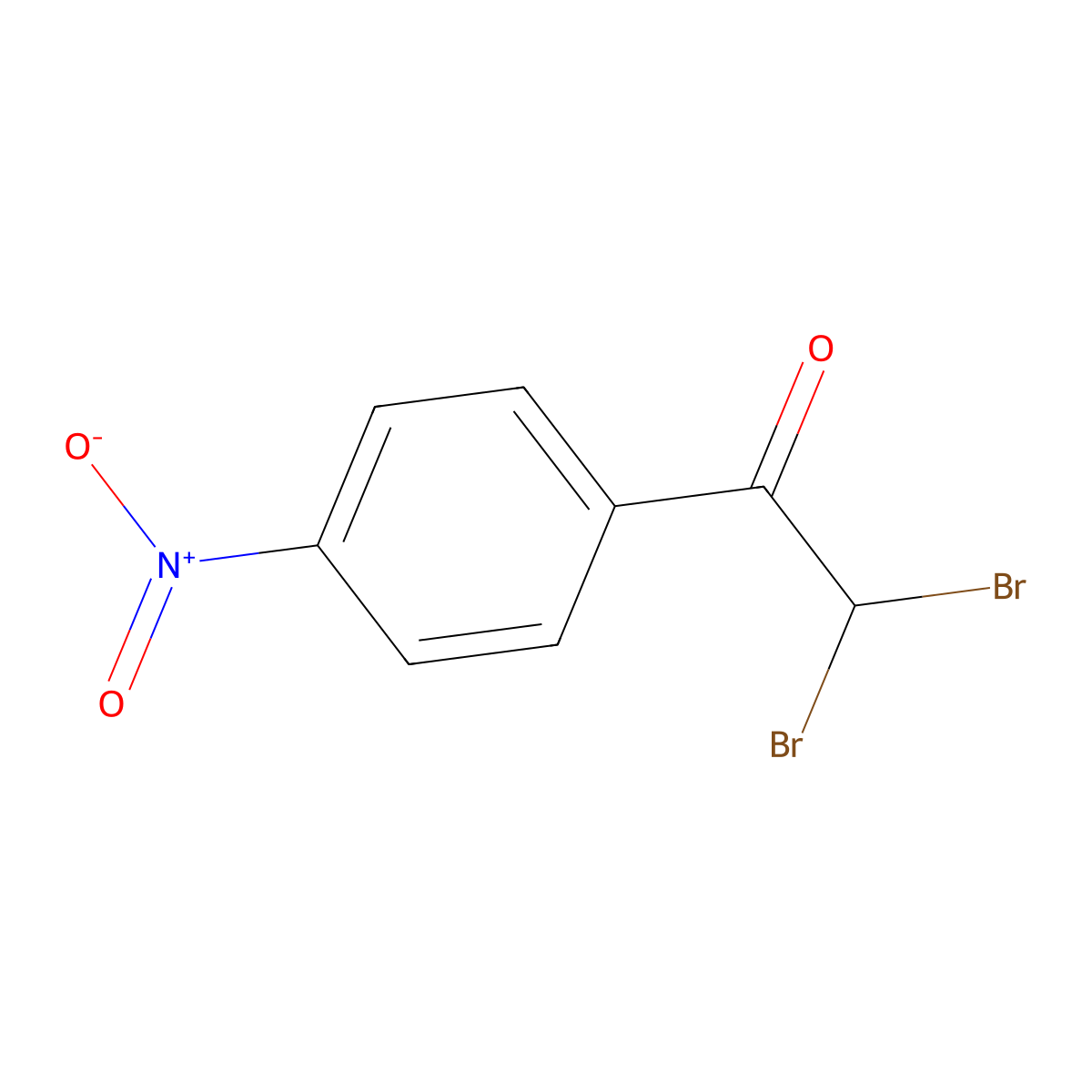 2,2-Dibromo-1-(4-nitrophenyl)ethanone molecular structure, CAS 21566-36-9
