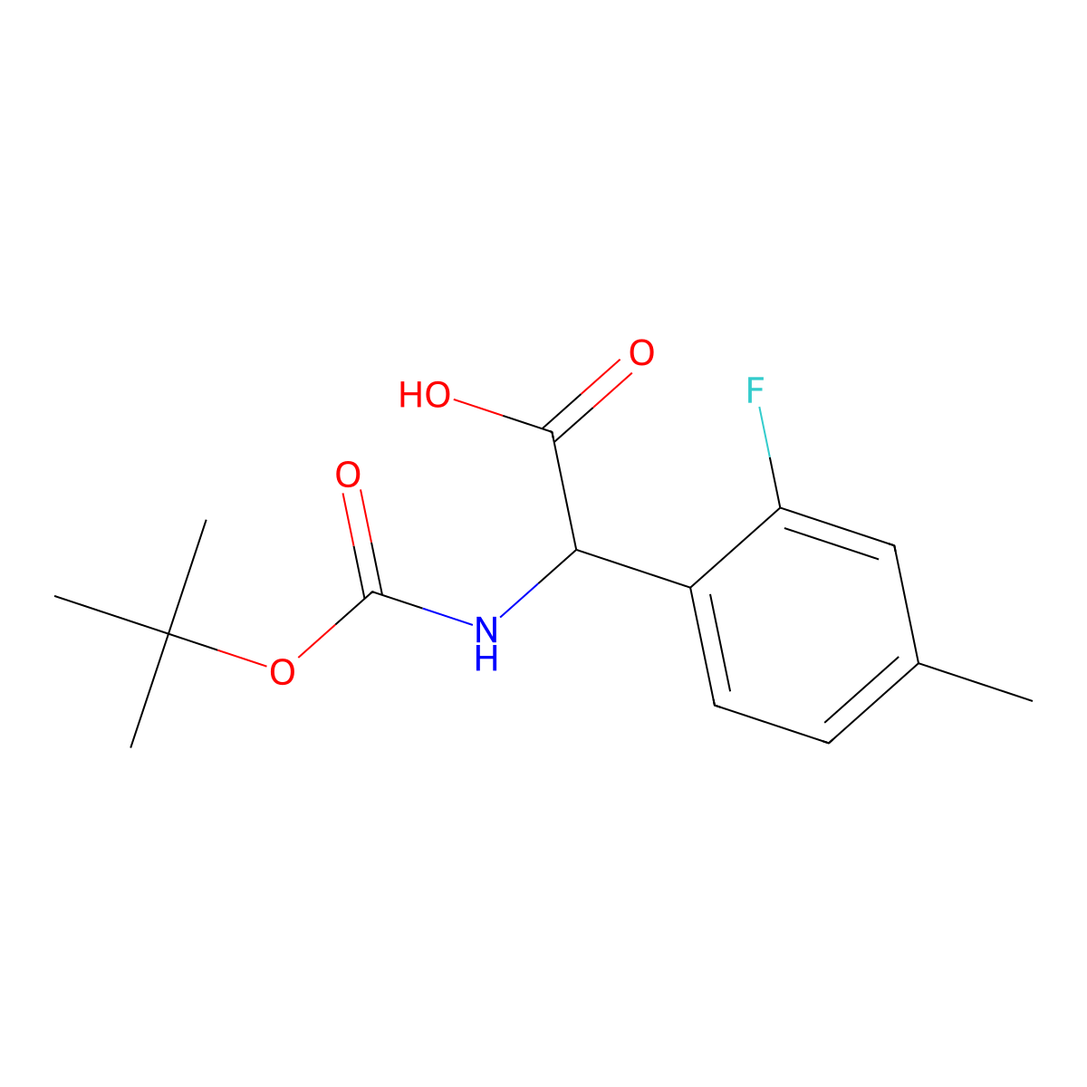 2-((Tert-butoxycarbonyl)amino)-2-(2-fluoro-4-methylphenyl)acetic acid molecular structure, CAS 2156647-71-9