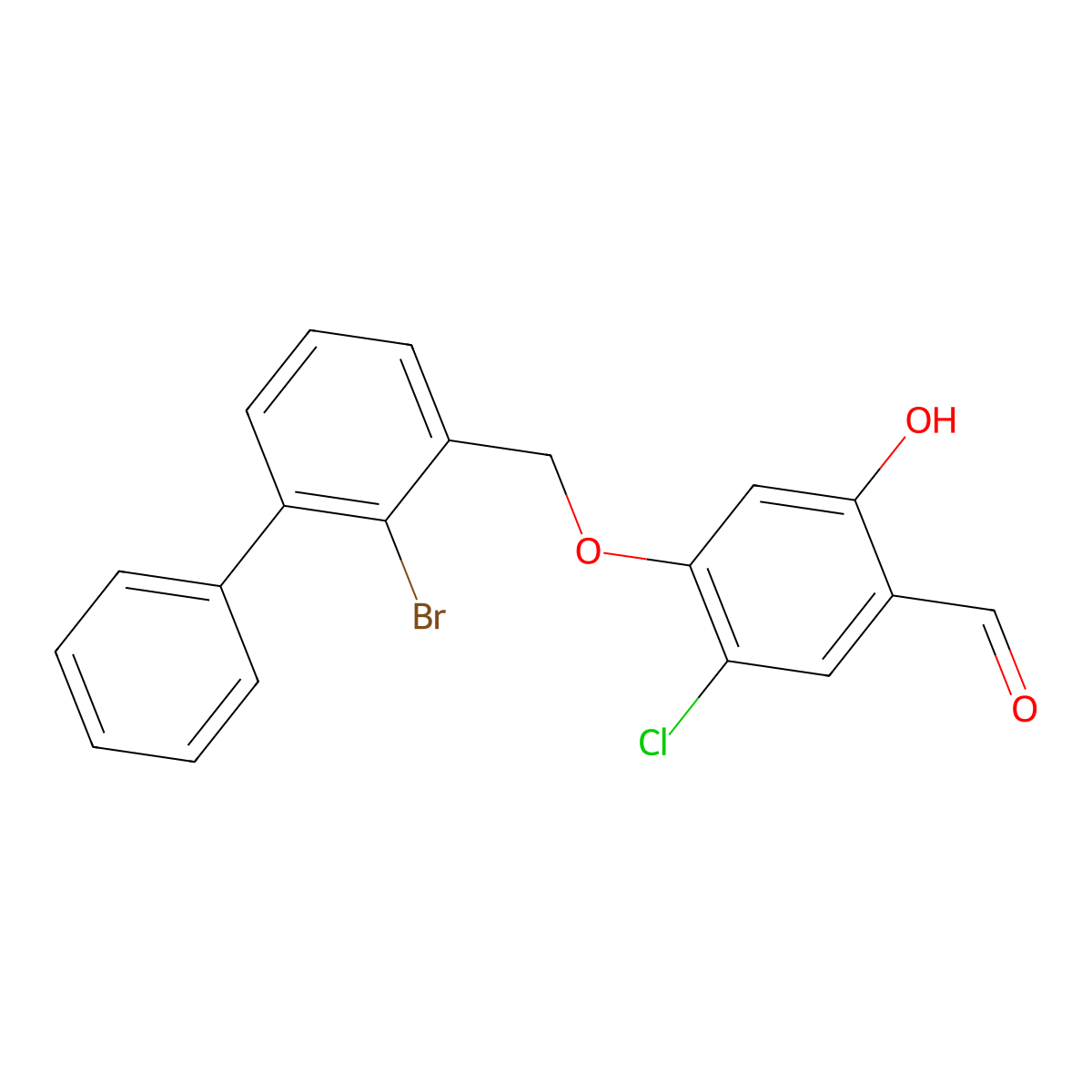 4-((2-Bromo-[1,1'-biphenyl]-3-yl)methoxy)-5-chloro-2-hydroxybenzaldehyde molecular structure, CAS 2156651-17-9