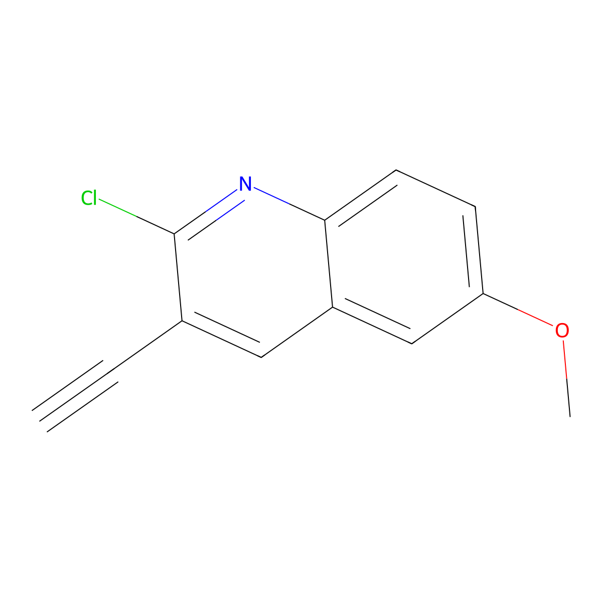 2-Chloro-3-ethynyl-6-methoxyquinoline molecular structure, CAS 2156653-63-1