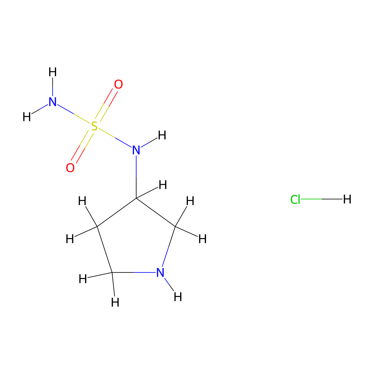 N-(pyrrolidin-3-yl)aminosulfonamide hydrochloride molecular structure, CAS 2156658-03-4