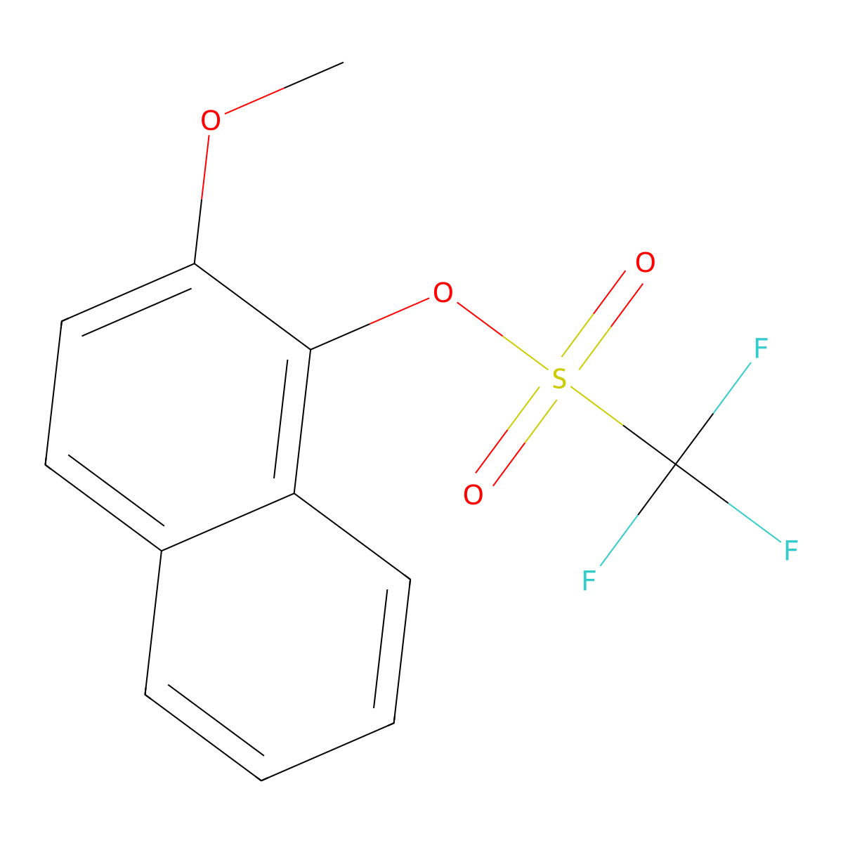 2-Methoxynaphthalen-1-yl trifluoromethanesulfonate molecular structure, CAS 2156680-15-6