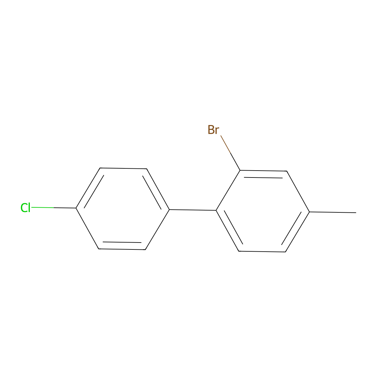 2-Bromo-4'-chloro-4-methyl-1,1'-biphenyl molecular structure, CAS 2156696-60-3