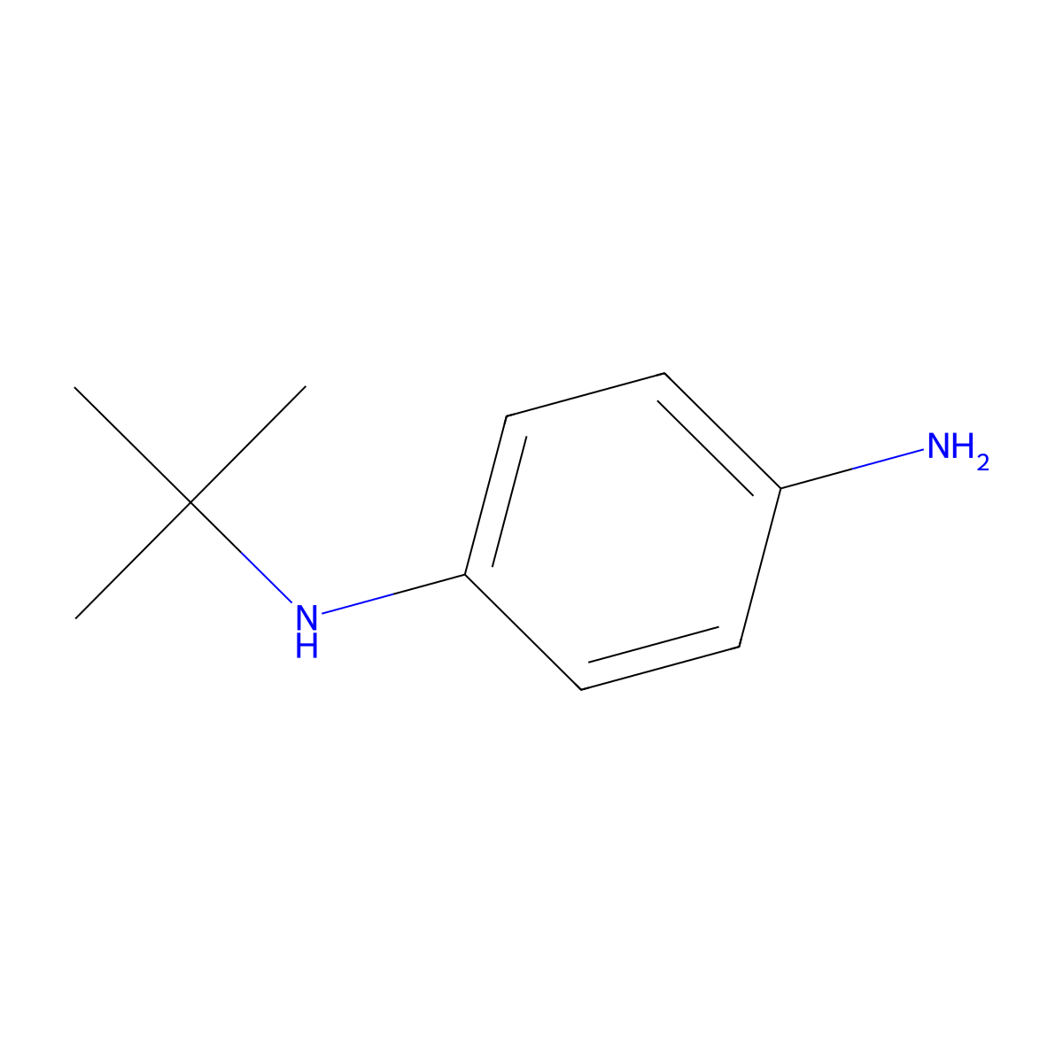 N-(4-aminophenyl)-N-(tert-butyl)amine molecular structure, CAS 21567-55-5