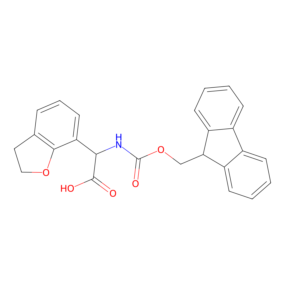 2-(2,3-Dihydro-1-benzofuran-7-yl)-2-(9H-fluoren-9-ylmethoxycarbonylamino)acetic acid molecular structure, CAS 2156711-23-6