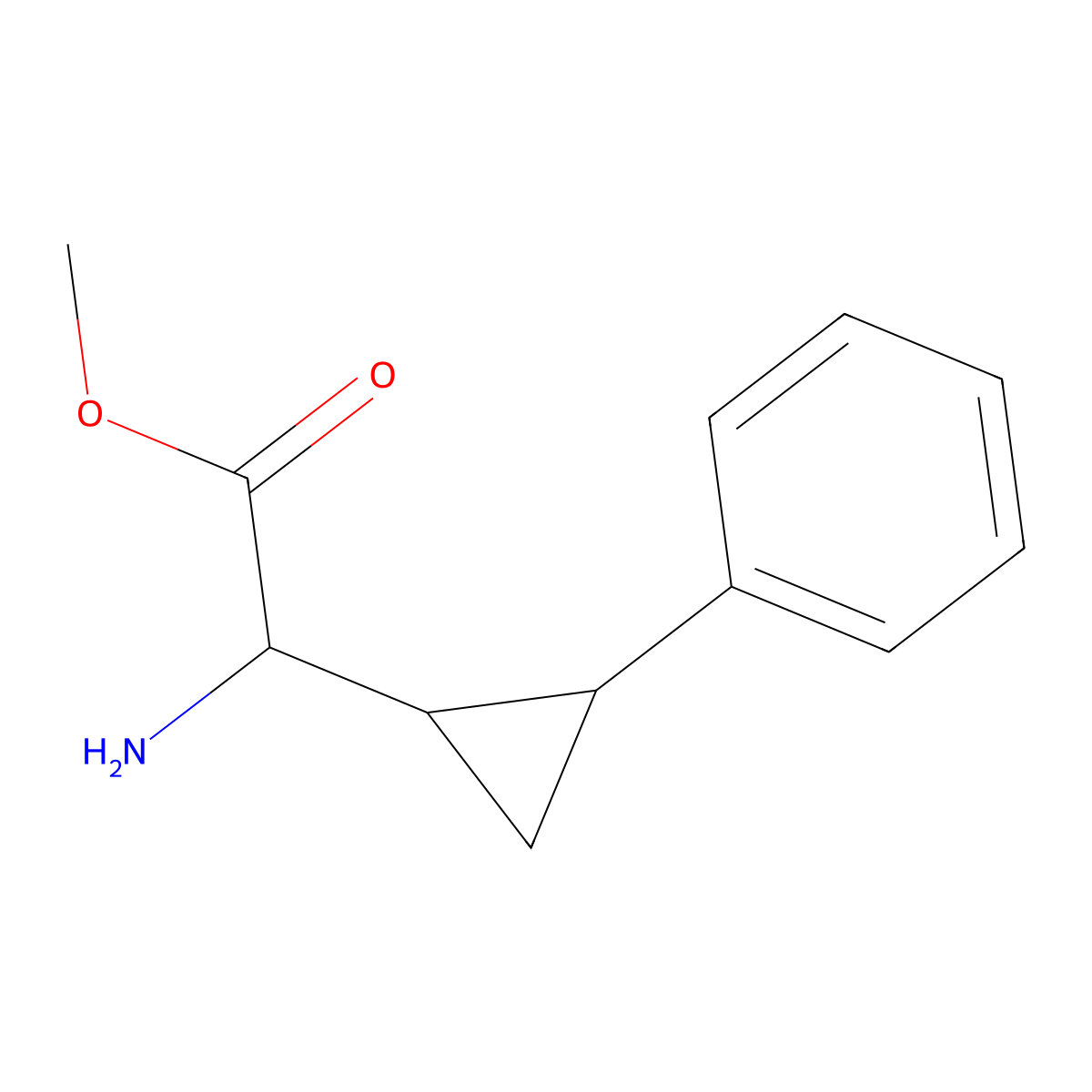Methyl 2-amino-2-(2-phenylcyclopropyl)acetate molecular structure, CAS 2156730-44-6