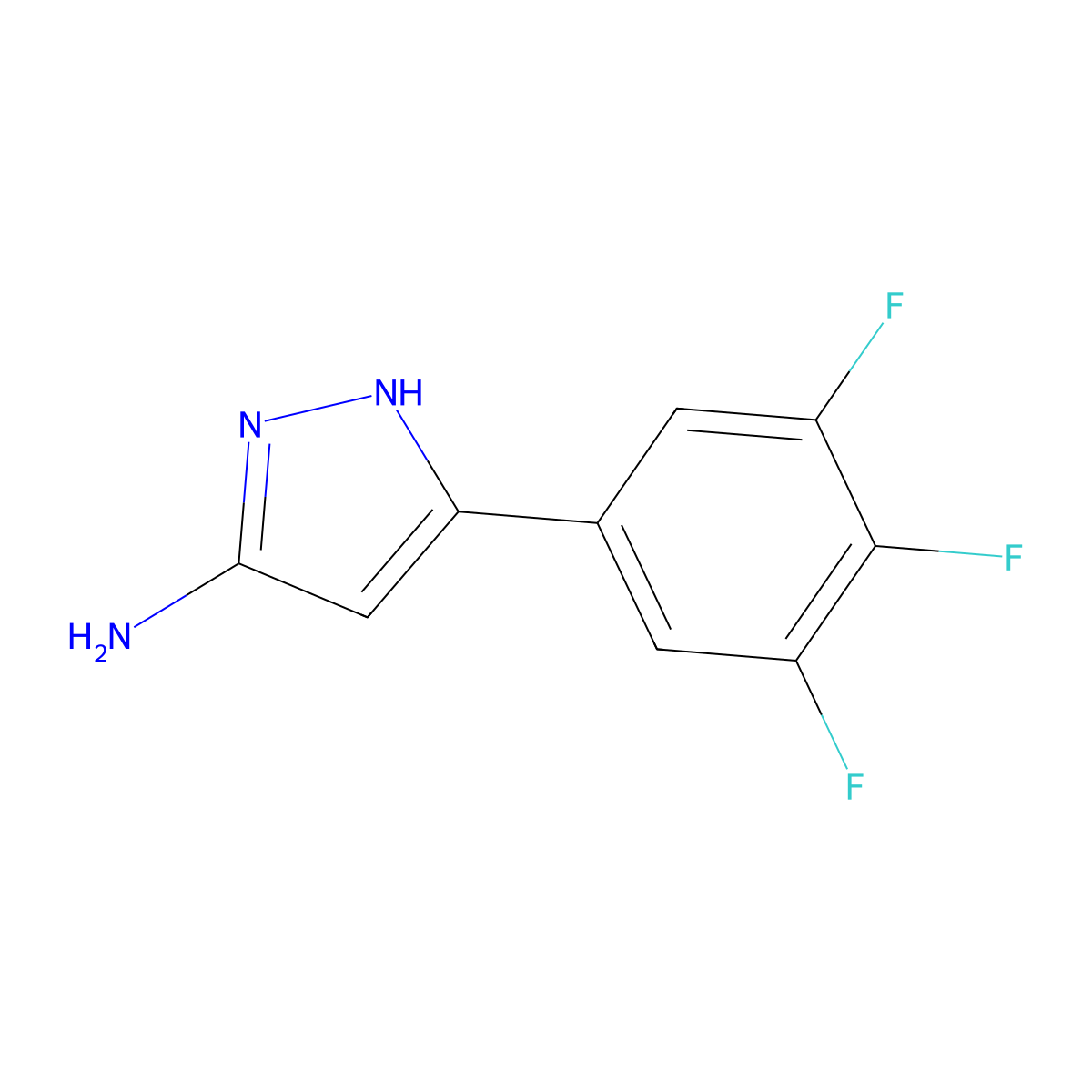 5-(3,4,5-trifluorophenyl)-1H-pyrazol-3-amine molecular structure, CAS 2156730-45-7