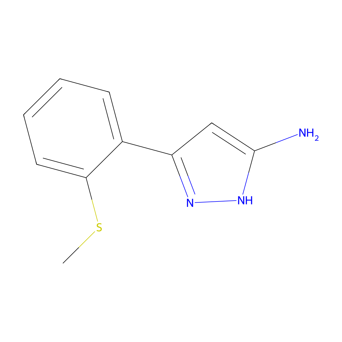 5-[2-(Methylsulfanyl)phenyl]-1h-pyrazol-3-amine molecular structure, CAS 2156761-89-4