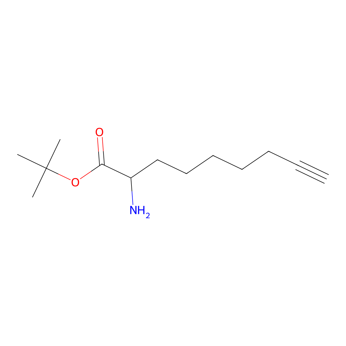 Tert-butyl 2-aminonon-8-ynoate molecular structure, CAS 2156789-98-7