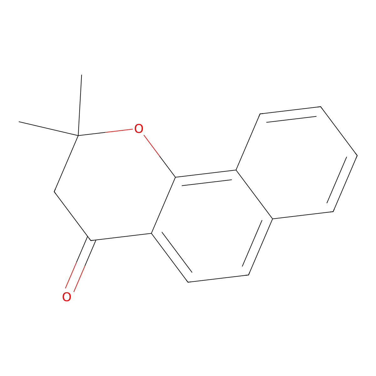 4H-Naphtho[1,2-b]pyran-4-one, 2,3-dihydro-2,2-dimethyl- molecular structure, CAS 21568-04-7