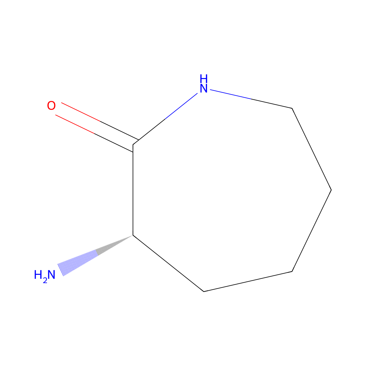 L-2-aminohexano-6-lactam molecular structure, CAS 21568-87-6