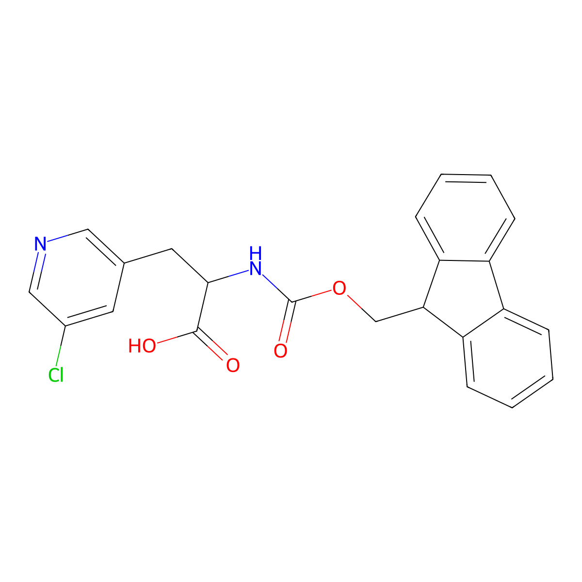 3-(5-chloropyridin-3-yl)-2-({[(9H-fluoren-9-yl)methoxy]carbonyl}amino)propanoic acid molecular structure, CAS 2156819-43-9