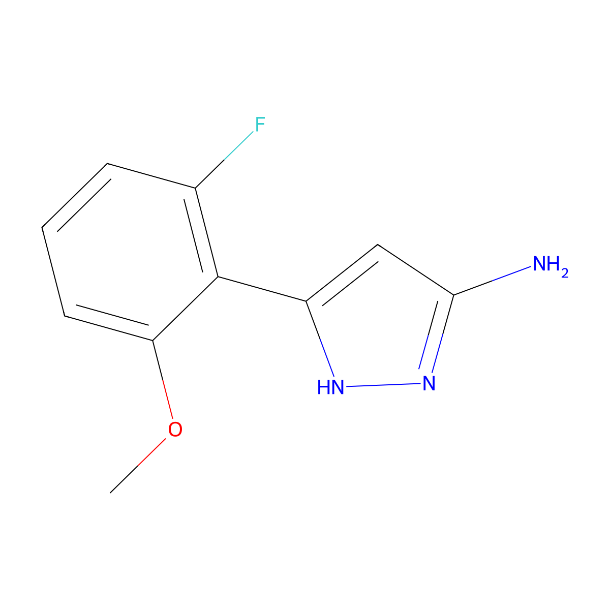 5-(2-fluoro-6-methoxyphenyl)-1H-pyrazol-3-amine molecular structure, CAS 2156826-62-7