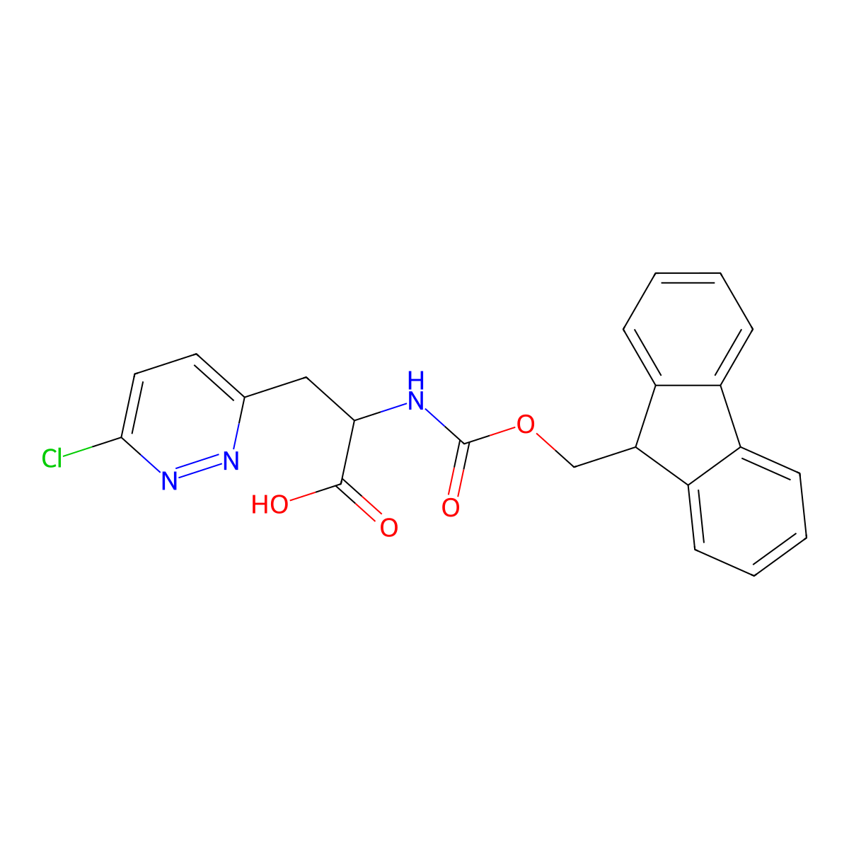 3-(6-chloropyridazin-3-yl)-2-({[(9H-fluoren-9-yl)methoxy]carbonyl}amino)propanoic acid molecular structure, CAS 2156849-84-0