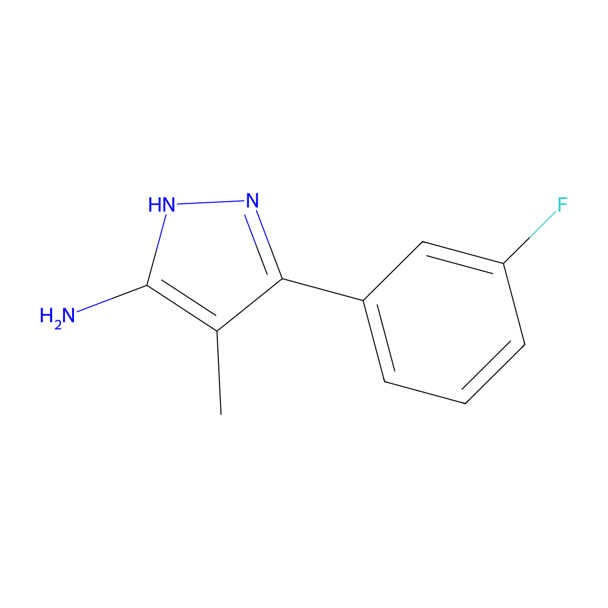 3-(3-Fluorophenyl)-4-methyl-1h-pyrazol-5-amine molecular structure, CAS 2156911-03-2