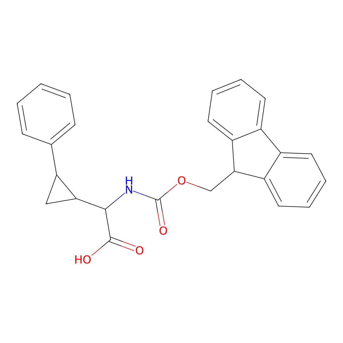 2-({[(9H-fluoren-9-yl)methoxy]carbonyl}amino)-2-(2-phenylcyclopropyl)acetic acid molecular structure, CAS 2156938-28-0