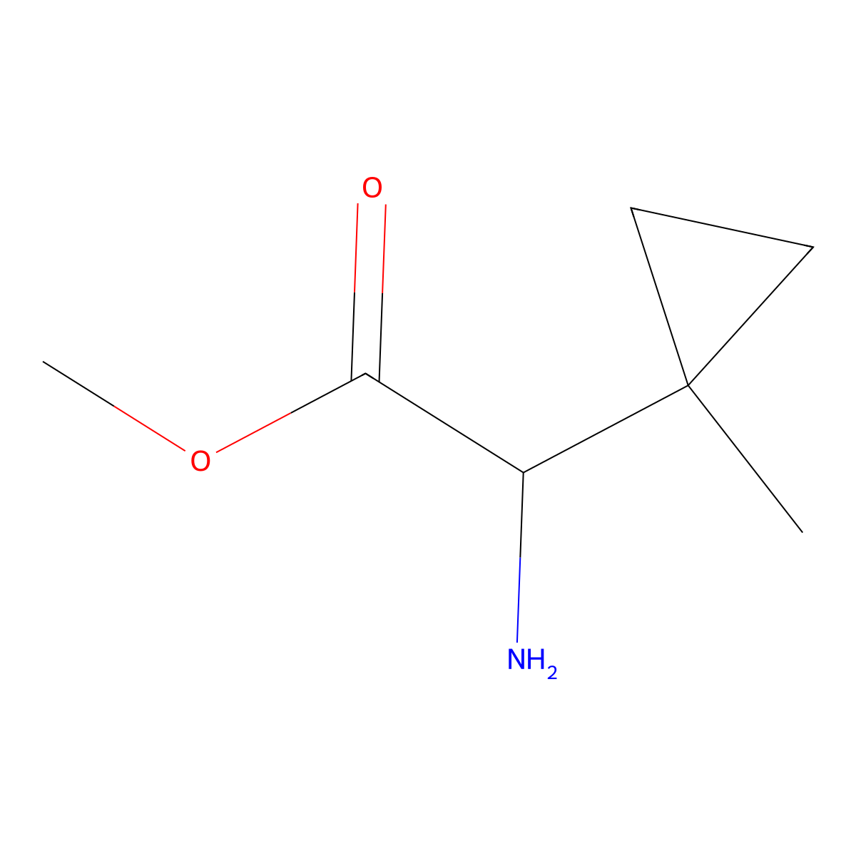Methyl 2-amino-2-(1-methylcyclopropyl)acetate molecular structure, CAS 2156970-39-5