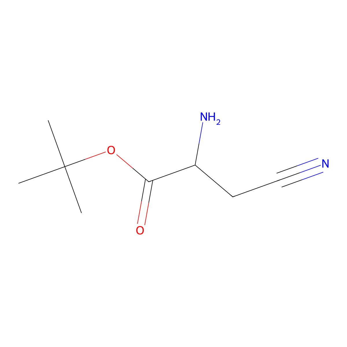 Tert-butyl 2-amino-3-cyanopropanoate molecular structure, CAS 2156980-33-3