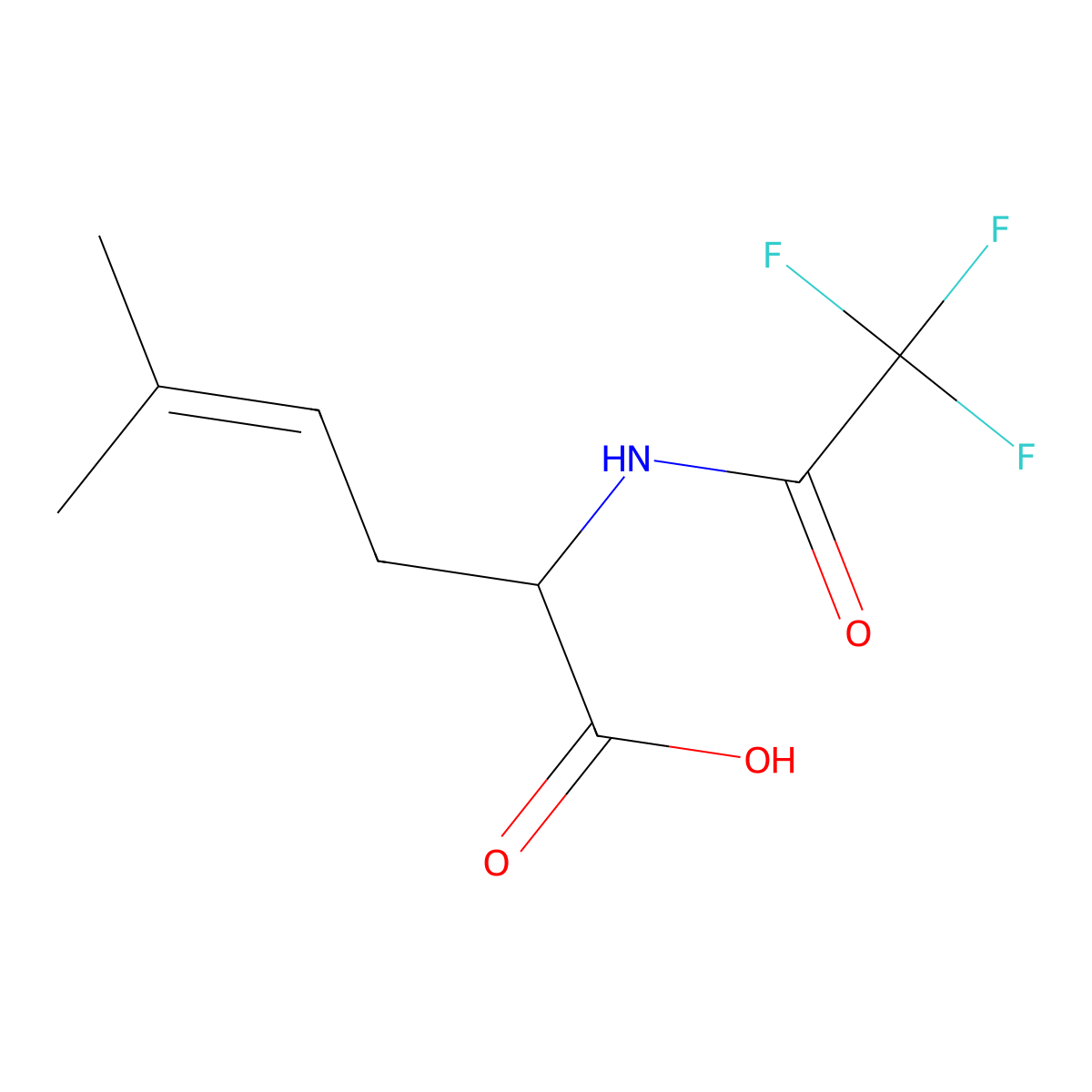 5-Methyl-2-(trifluoroacetamido)hex-4-enoic acid molecular structure, CAS 2156981-58-5