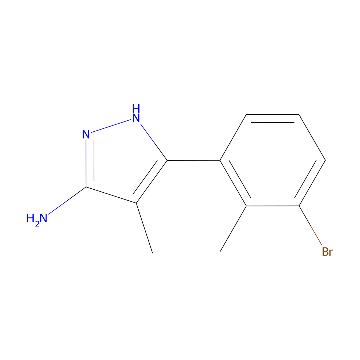 3-(3-Bromo-2-methylphenyl)-4-methyl-1h-pyrazol-5-amine molecular structure, CAS 2156990-61-1