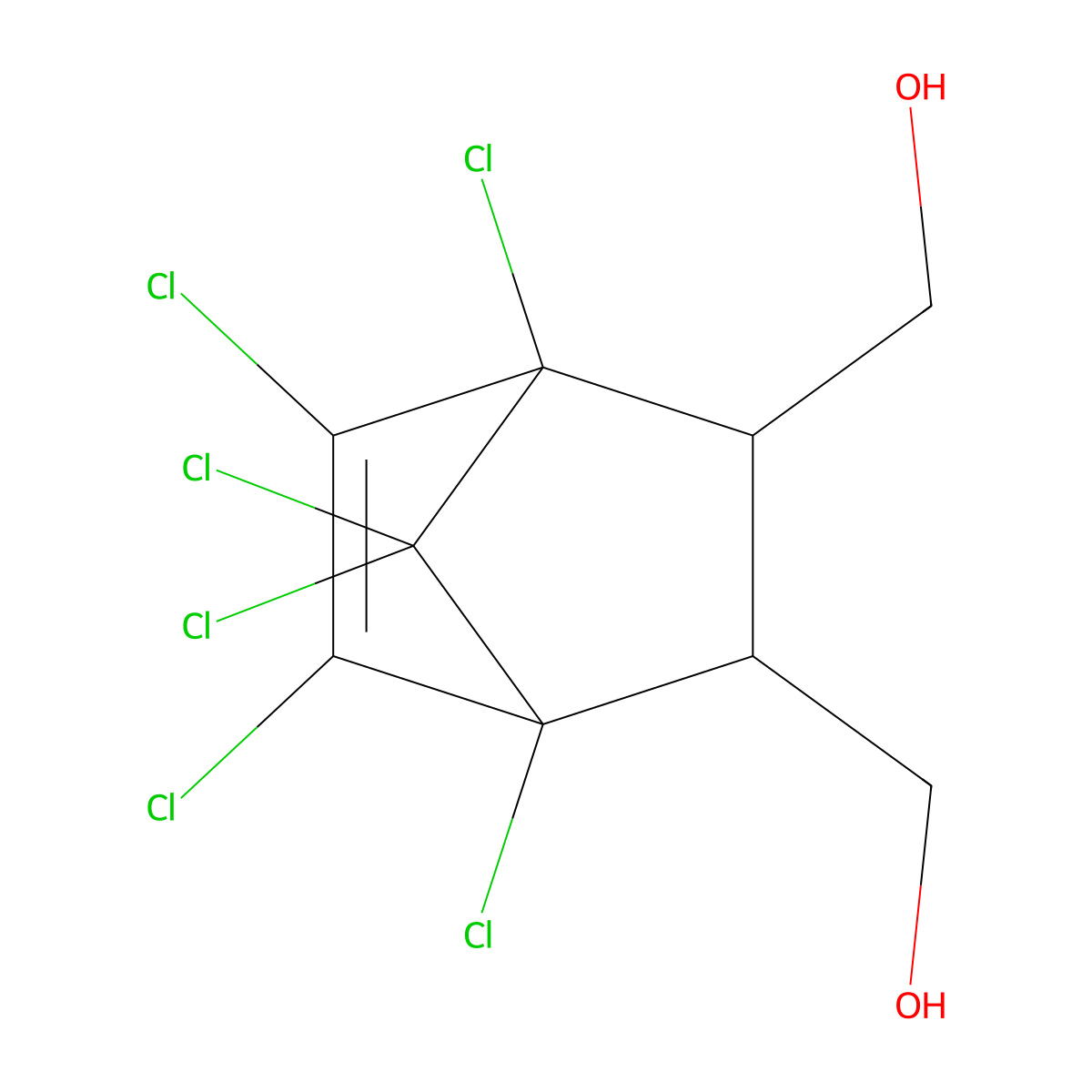 1,4,5,6,7,7-Hexachlorobicyclo(2.2.1)hept-5-ene-2,3-dimethanol molecular structure, CAS 2157-19-9