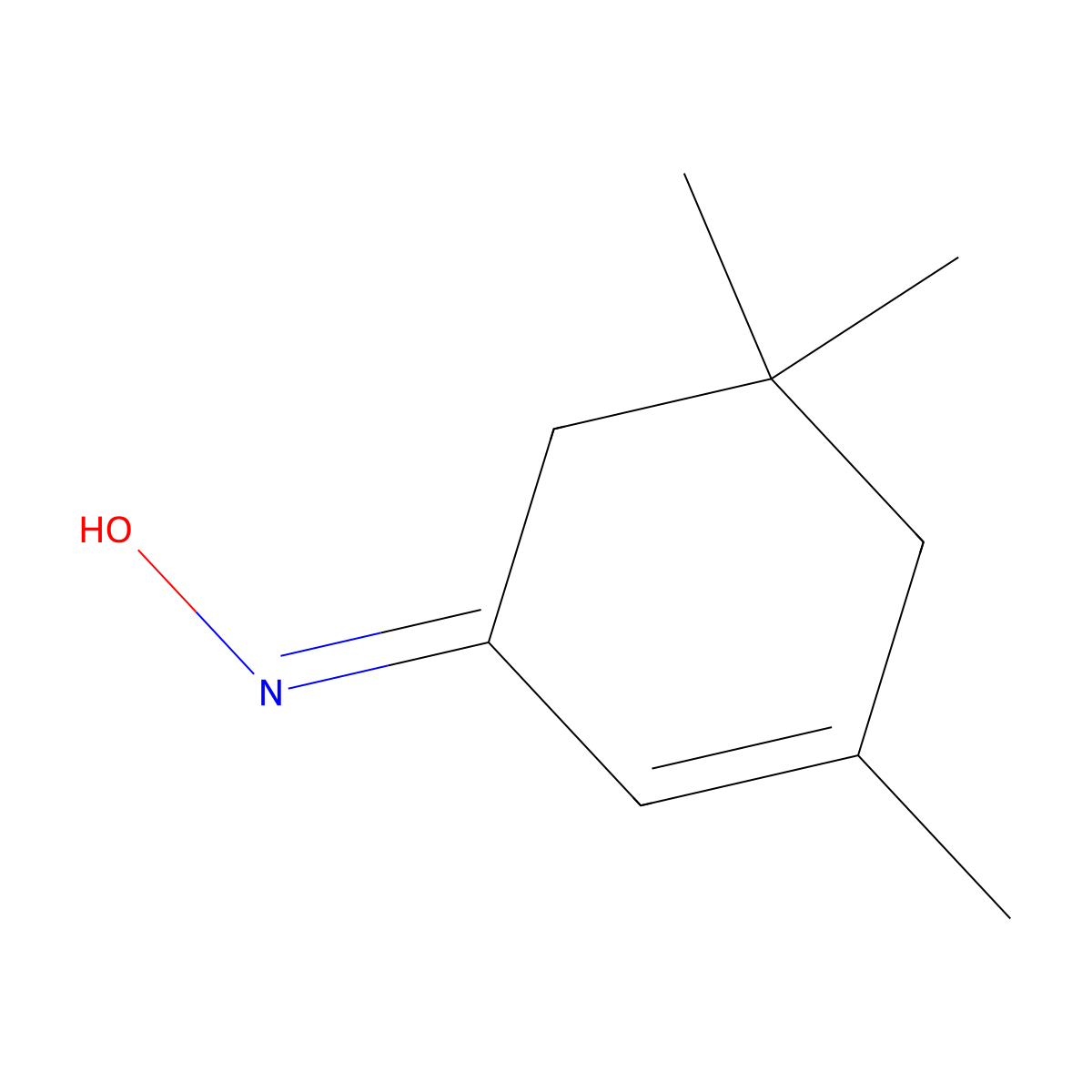 (NE)-N-(3,5,5-trimethyl-1-cyclohex-2-enylidene)hydroxylamine molecular structure, CAS 2157-58-6