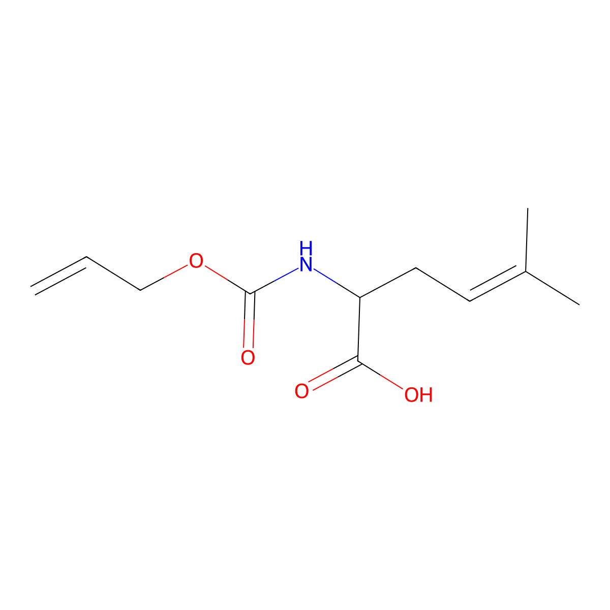 5-Methyl-2-{[(prop-2-en-1-yloxy)carbonyl]amino}hex-4-enoic acid molecular structure, CAS 2157028-70-9