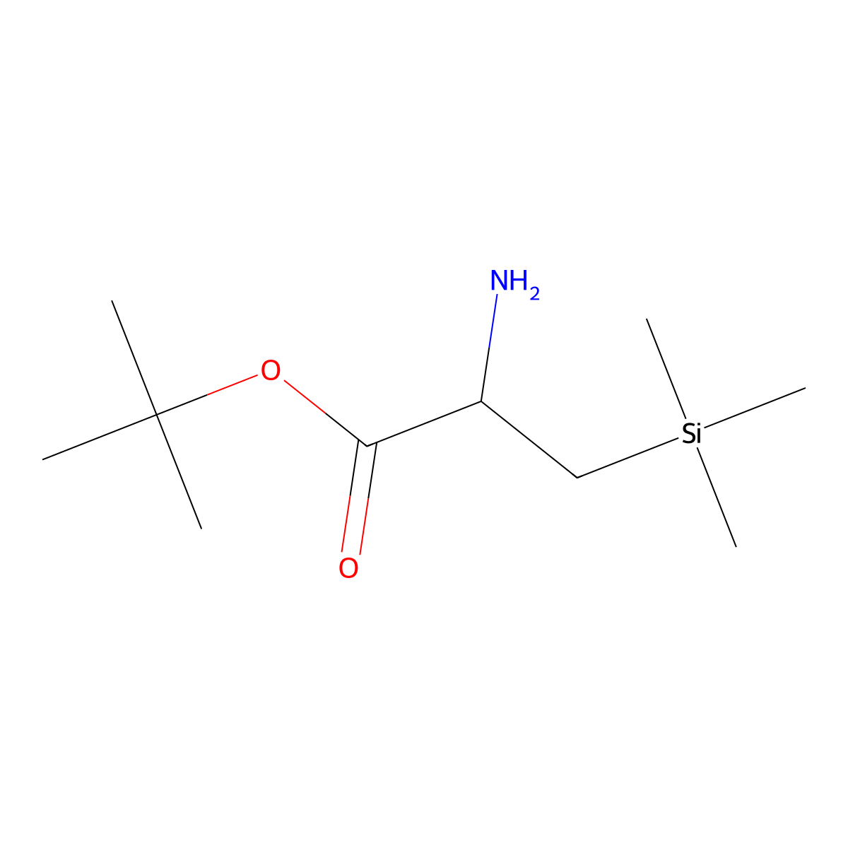 Tert-butyl 2-amino-3-(trimethylsilyl)propanoate molecular structure, CAS 2157040-49-6