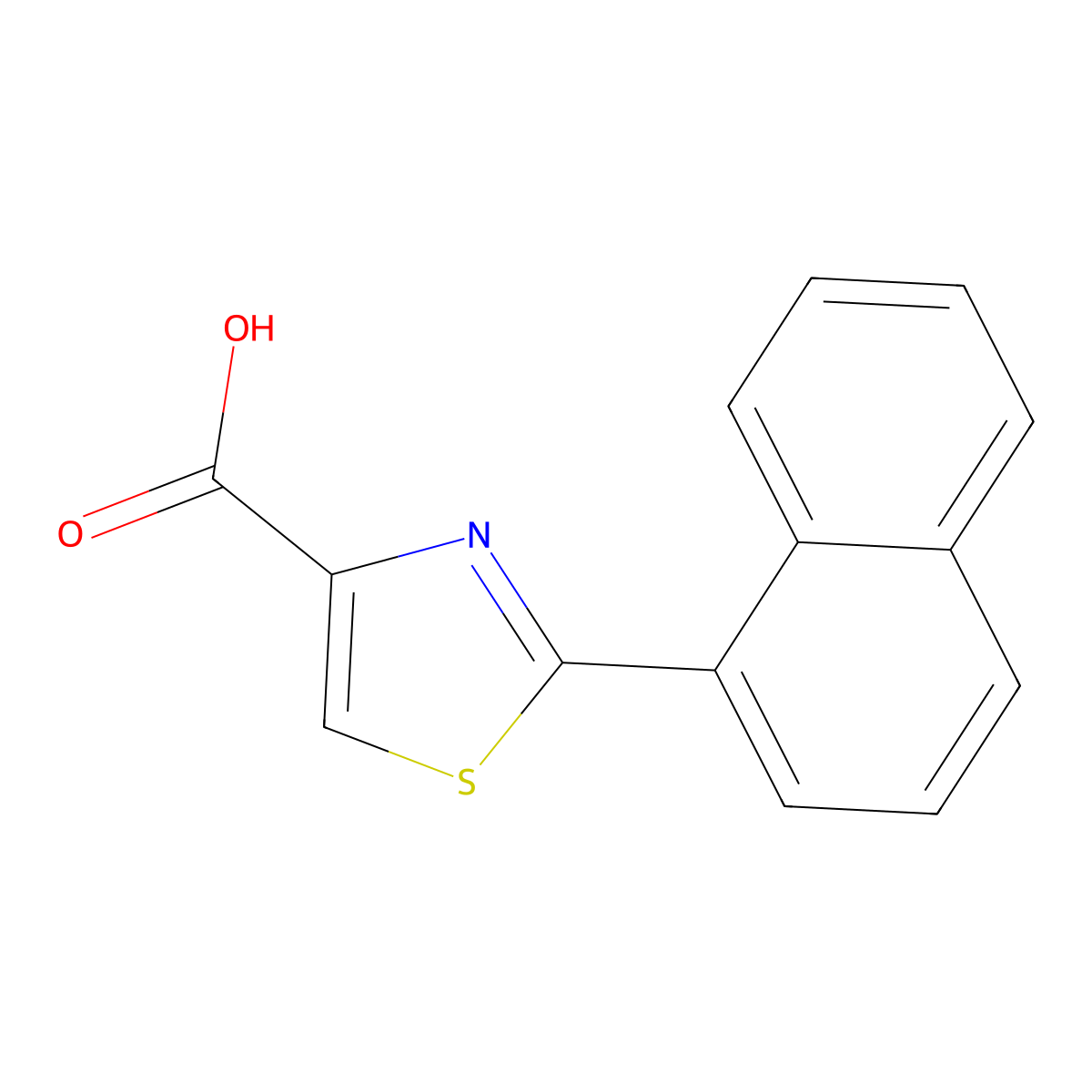 2-(Naphthalen-1-yl)-1,3-thiazole-4-carboxylic acid molecular structure, CAS 215712-28-0