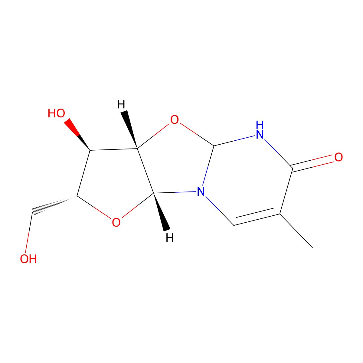 (2R,4R,5R,6S)-5-hydroxy-4-(hydroxymethyl)-11-methyl-3,7-dioxa-1,9-diazatricyclo[6.4.0.0(2)]dodec-11-en-10-one molecular structure, CAS 215713-37-4