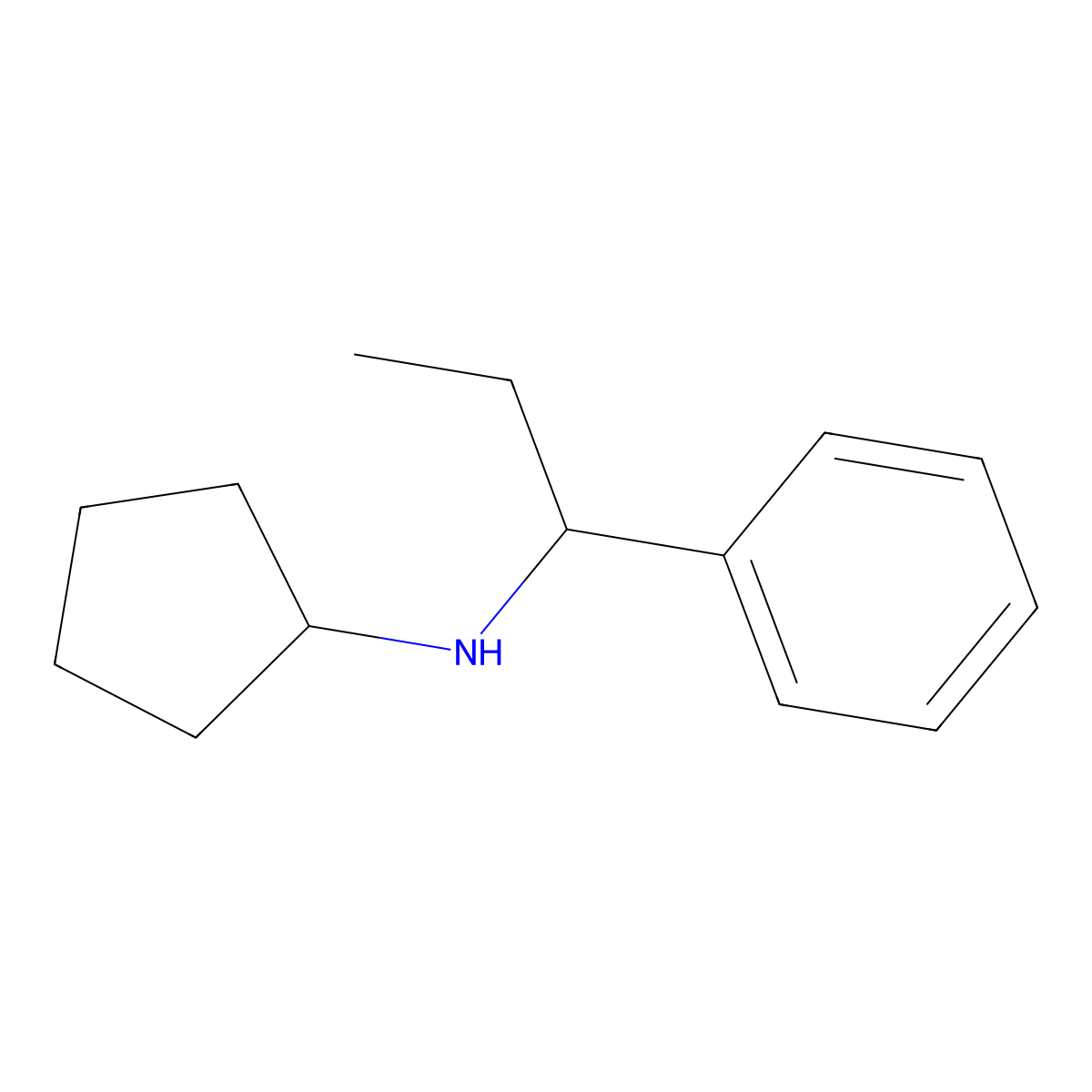 N-(1-phenylpropyl)cyclopentanamine molecular structure, CAS 215713-74-9