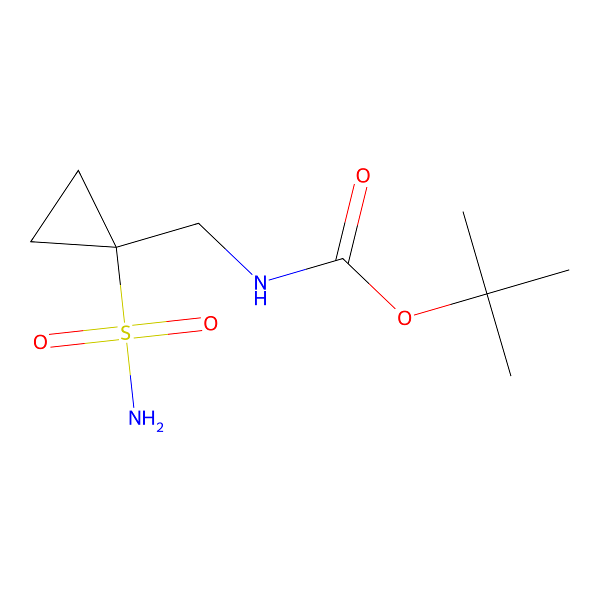 tert-butyl N-[(1-sulfamoylcyclopropyl)methyl]carbamate molecular structure, CAS 2157152-06-0