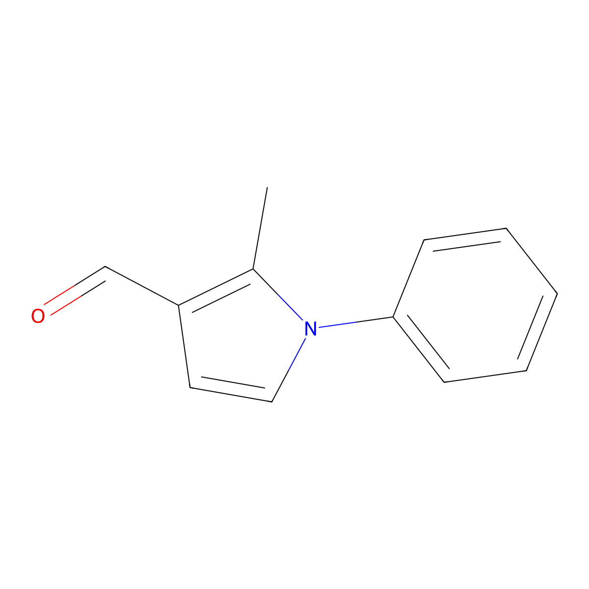 2-Methyl-1-phenyl-1H-pyrrole-3-carbaldehyde molecular structure, CAS 215718-05-1