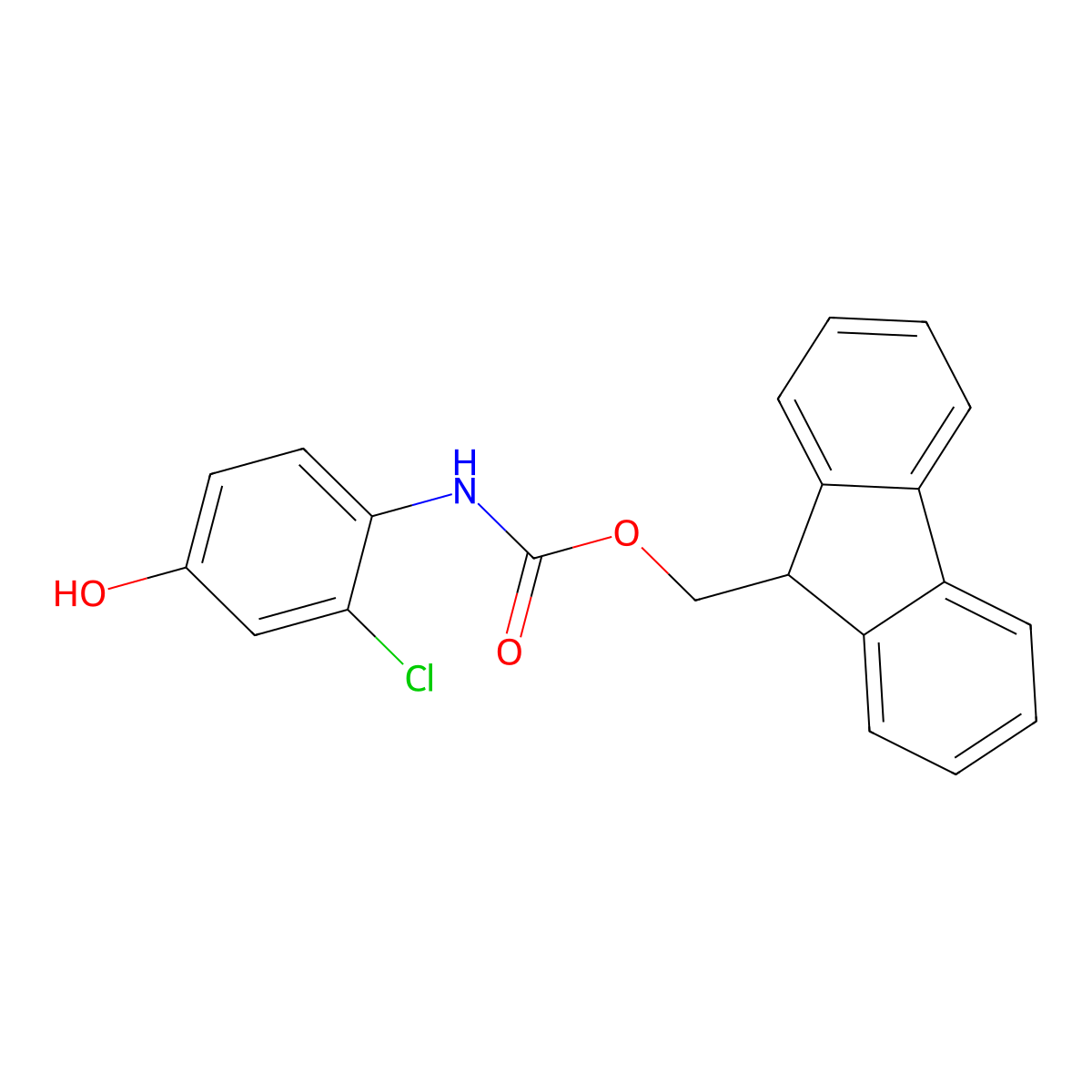 (9H-fluoren-9-yl)methyl N-(2-chloro-4-hydroxyphenyl)carbamate molecular structure, CAS 2157193-83-2