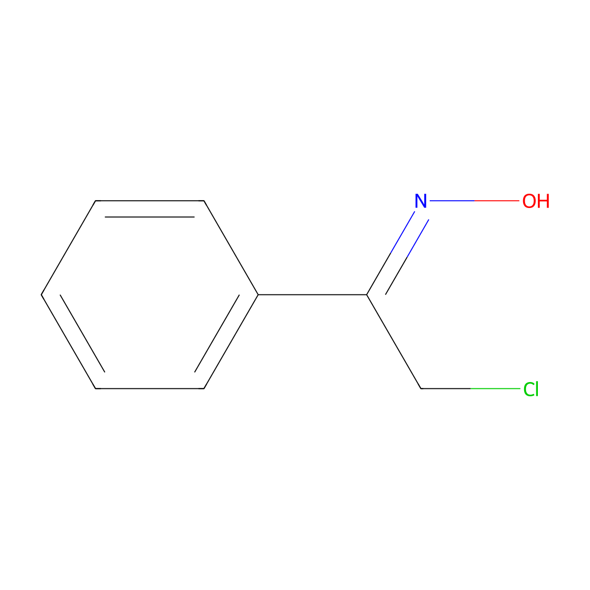 2-Chloro-1-phenylethanone oxime molecular structure, CAS 21572-32-7