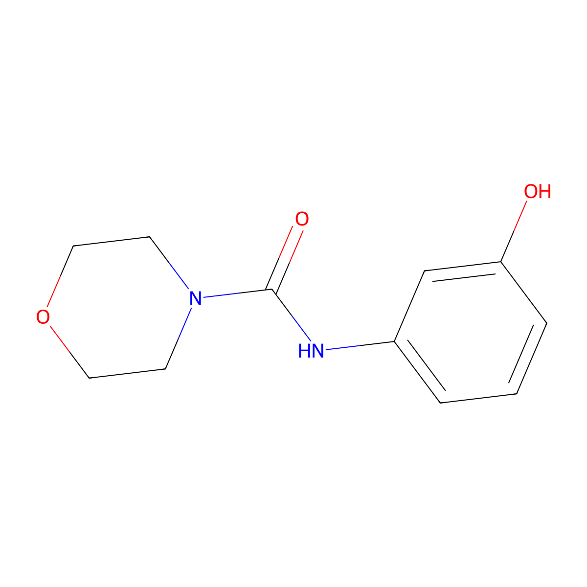 N-(3-hydroxyphenyl)morpholine-4-carboxamide molecular structure, CAS 21572-56-5